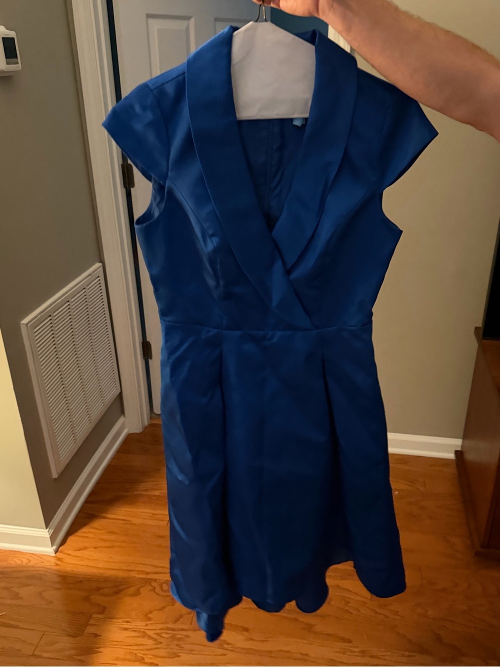 Adrianna Papell Royal Blue Cap-Sleeve Fit & Flare Dress